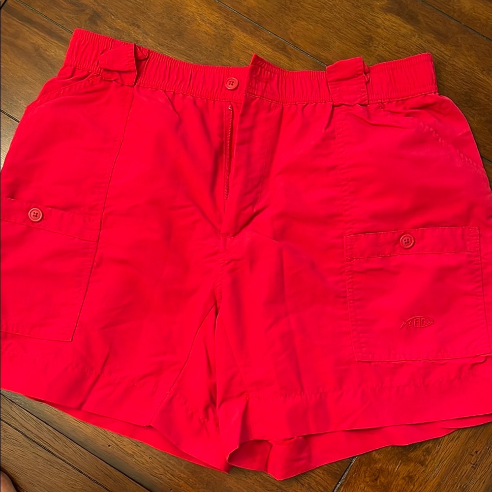 AFTCO Red Cargo Shorts with Lightweight Design